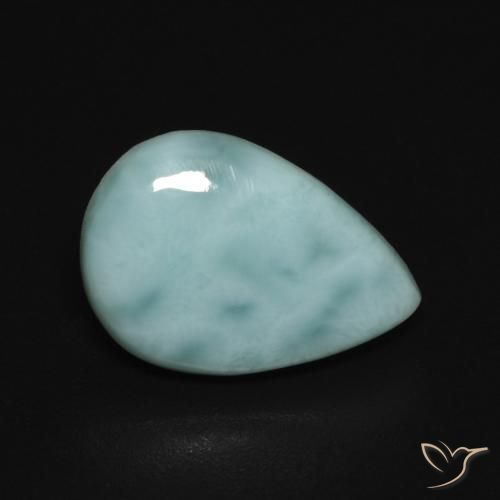 9,17 ctw natürlicher Blau-grün Larimar, Birnenform, Lichtundurchlässig