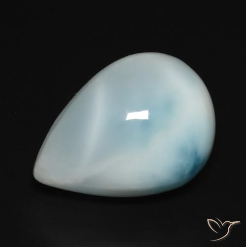 9,17 ctw natürlicher Blau-grün Larimar, Birnenform, Lichtundurchlässig