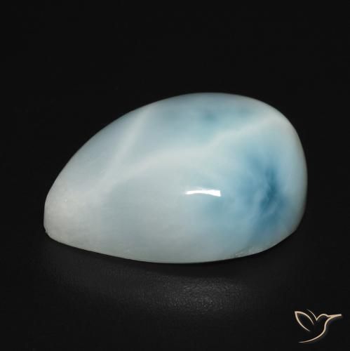 9,17 ctw natürlicher Blau-grün Larimar, Birnenform, Lichtundurchlässig