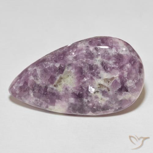 40.86ct Natürlicher Mehrfarbig Lepidolith, Birnenform, Lichtundurchlässig