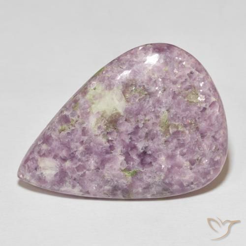 40.40ct Natürlicher Mehrfarbig Lepidolith, Birnenform, Lichtundurchlässig