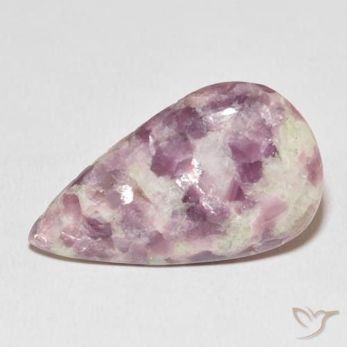 21.06ct Natürlicher Mehrfarbig Lepidolith, Birnenform, Lichtundurchlässig