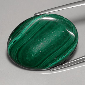 25,86 ctw natürlicher grüner Malachit, Oval Schliff, Lichtundurchlässig