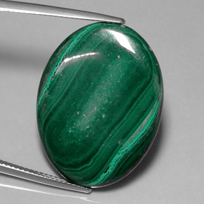 25,86 ctw natürlicher grüner Malachit, Oval Schliff, Lichtundurchlässig