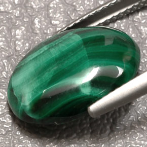 7,84 ctw natürlicher grüner Malachit, Oval Schliff, Lichtundurchlässig