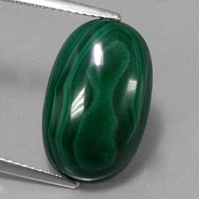 13,10 ctw natürlicher grüner Malachit, Oval Schliff, Lichtundurchlässig