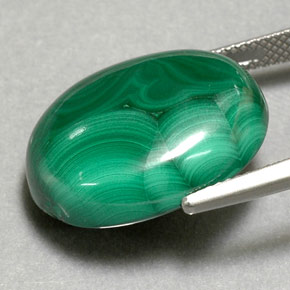 29,39 ctw natürlicher grüner Malachit, Oval Schliff, Lichtundurchlässig