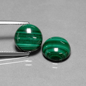  ct natürliche grüner Malachit-Edelsteine, Rundschliff, Lichtundurchlässig