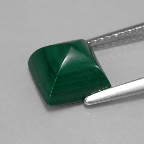 3,95 ctw natürlicher grüner Malachit, Quadrat, Lichtundurchlässig