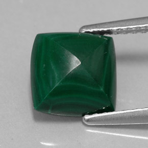 2,91 ctw natürlicher grüner Malachit, Quadrat, Lichtundurchlässig