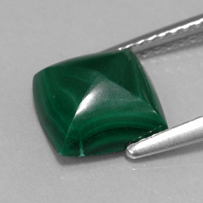 2,91 ctw natürlicher grüner Malachit, Quadrat, Lichtundurchlässig