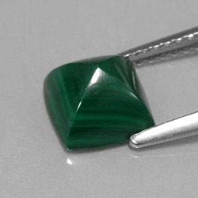 2,50 ctw natürlicher grüner Malachit, Quadrat, Lichtundurchlässig