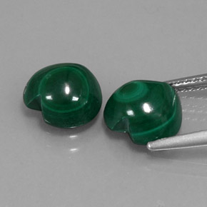  ct natürliche grüner Malachit-Edelsteine, Herzform, Lichtundurchlässig