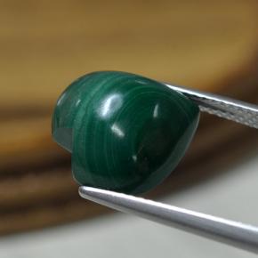 9,07 ctw natürlicher grüner Malachit, Herzform, Lichtundurchlässig