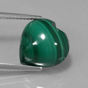 10,71 ctw natürlicher grüner Malachit, Herzform, Lichtundurchlässig