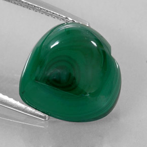 12,75 ctw natürlicher grüner Malachit, Herzform, Lichtundurchlässig