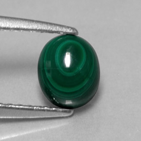1,51 ctw natürlicher grüner Malachit, Oval Schliff, Lichtundurchlässig