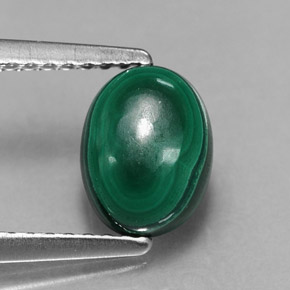 2,09 ctw natürlicher grüner Malachit, Oval Schliff, Lichtundurchlässig