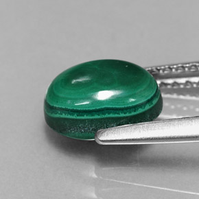 2,09 ctw natürlicher grüner Malachit, Oval Schliff, Lichtundurchlässig