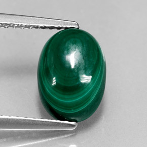 3,12 ctw natürlicher grüner Malachit, Oval Schliff, Lichtundurchlässig