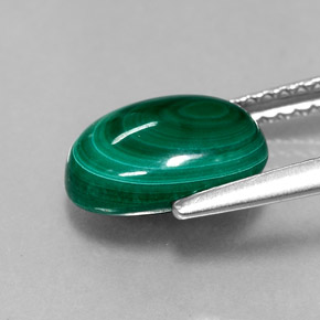 3,12 ctw natürlicher grüner Malachit, Oval Schliff, Lichtundurchlässig