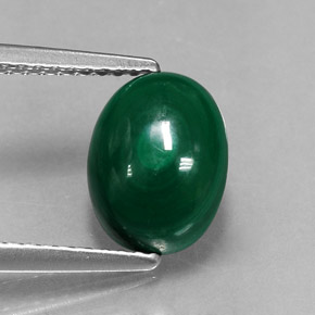 3,21 ctw natürlicher grüner Malachit, Oval Schliff, Lichtundurchlässig