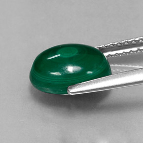 3,21 ctw natürlicher grüner Malachit, Oval Schliff, Lichtundurchlässig
