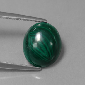 3,87 ctw natürlicher grüner Malachit, Oval Schliff, Lichtundurchlässig