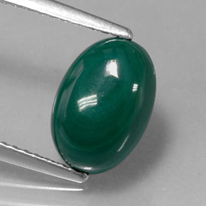 3,77 ctw natürlicher grüner Malachit, Oval Schliff, Lichtundurchlässig