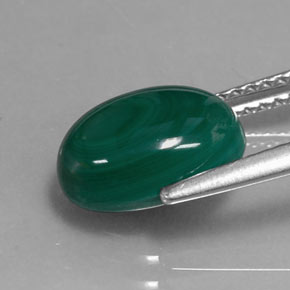 3,77 ctw natürlicher grüner Malachit, Oval Schliff, Lichtundurchlässig