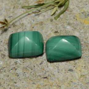 9,44 ct natürliche grüner Malachit-Edelsteine, Baguette, Lichtundurchlässig