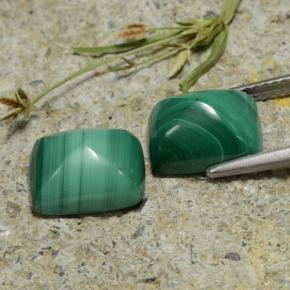 9,44 ct natürliche grüner Malachit-Edelsteine, Baguette, Lichtundurchlässig