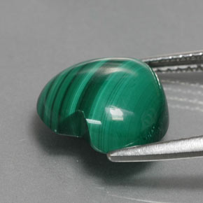 5,31 ctw natürlicher grüner Malachit, Herzform, Lichtundurchlässig