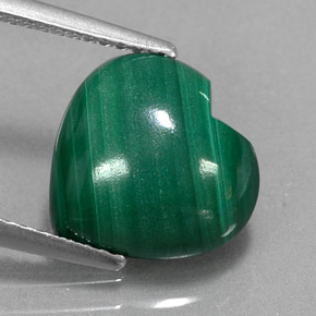 3,97 ctw natürlicher grüner Malachit, Herzform, Lichtundurchlässig