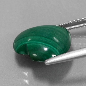 3,97 ctw natürlicher grüner Malachit, Herzform, Lichtundurchlässig
