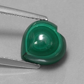 3,89 ctw natürlicher grüner Malachit, Herzform, Lichtundurchlässig