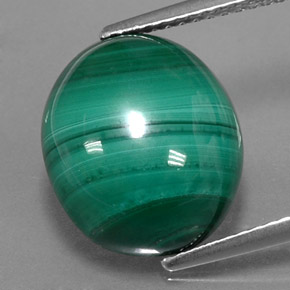 10,31 ctw natürlicher grüner Malachit, Oval Schliff, Lichtundurchlässig