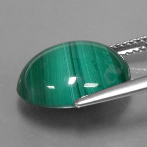 10,31 ctw natürlicher grüner Malachit, Oval Schliff, Lichtundurchlässig