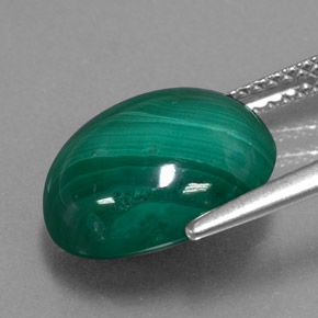 8,54 ctw natürlicher grüner Malachit, Oval Schliff, Lichtundurchlässig