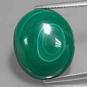 24,67 ctw natürlicher grüner Malachit, Oval Schliff, Lichtundurchlässig