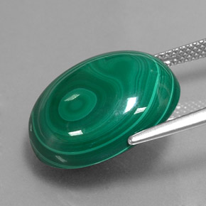21,79 ctw natürlicher grüner Malachit, Oval Schliff, Lichtundurchlässig