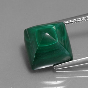 10,70 ctw natürlicher grüner Malachit, Quadrat, Lichtundurchlässig