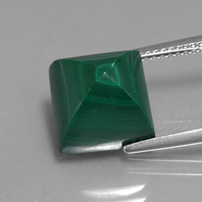 10,39 ctw natürlicher grüner Malachit, Quadrat, Lichtundurchlässig