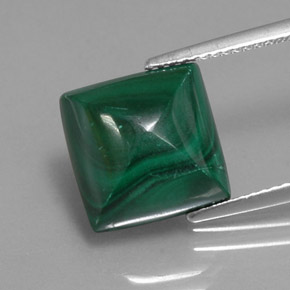 10,03 ctw natürlicher grüner Malachit, Quadrat, Lichtundurchlässig