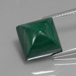 10,59 ctw natürlicher grüner Malachit, Quadrat, Lichtundurchlässig