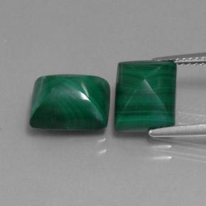 10,17 ct natürliche grüner Malachit-Edelsteine, Baguette, Lichtundurchlässig