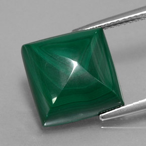 12,37 ctw natürlicher grüner Malachit, Quadrat, Lichtundurchlässig