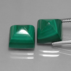  ct natürliche grüner Malachit-Edelsteine, Quadrat, Lichtundurchlässig