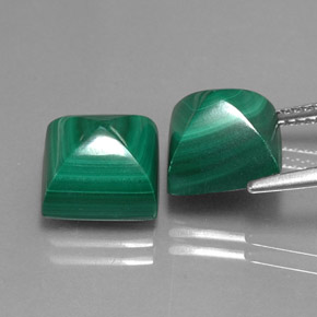 ct natürliche grüner Malachit-Edelsteine, Quadrat, Lichtundurchlässig
