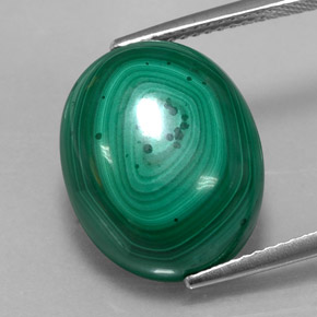 17,27 ctw natürlicher grüner Malachit, Oval Schliff, Lichtundurchlässig